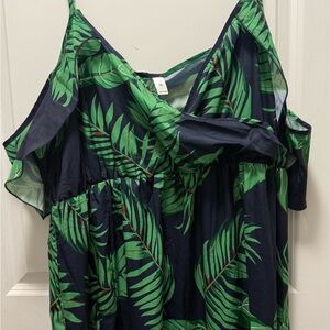 Tropical Leaf Print Dress